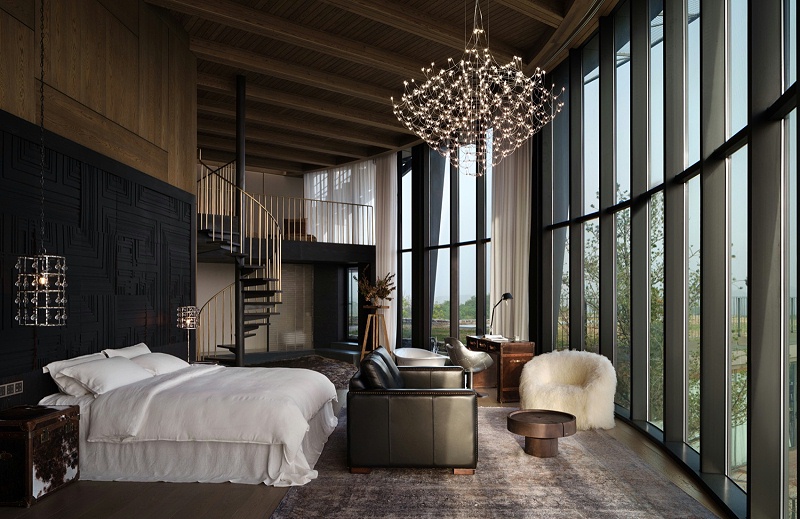 亿伽设计-汤泉设计-崖壁泳池度假酒店：原始洞穴体验的空间转译