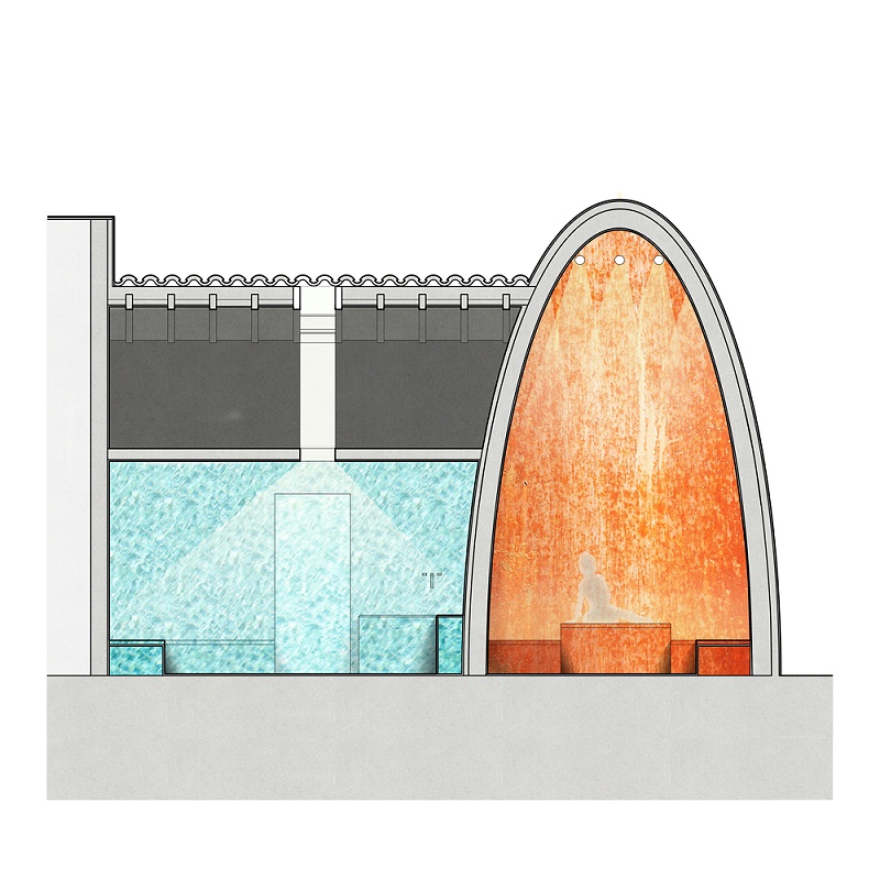 亿伽泉温设计│土耳其浴室：通过设计形状的增强，使体验变得感性