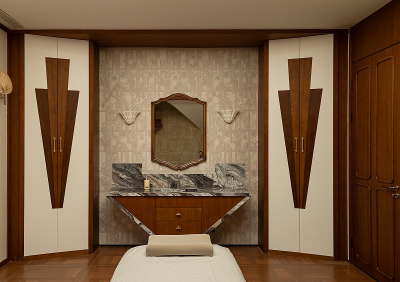 亿伽设计-汤泉设计-SPA 馆：以“老钱风”的温润底蕴为基底设计