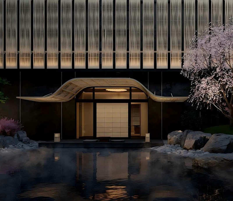 亿伽设计-汤泉设计-京都嘉佩乐温泉酒店：以传统町屋的空间哲思为设计灵感